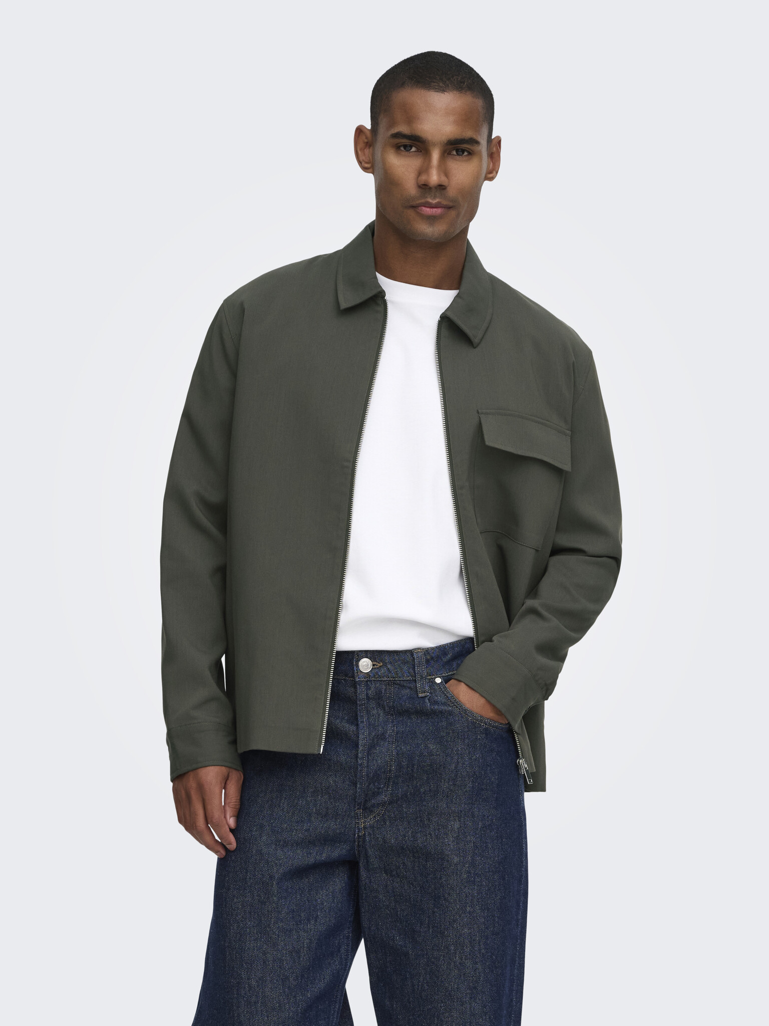 ONSWILL REG 0292 ZIP OVERSHIRT NOOS