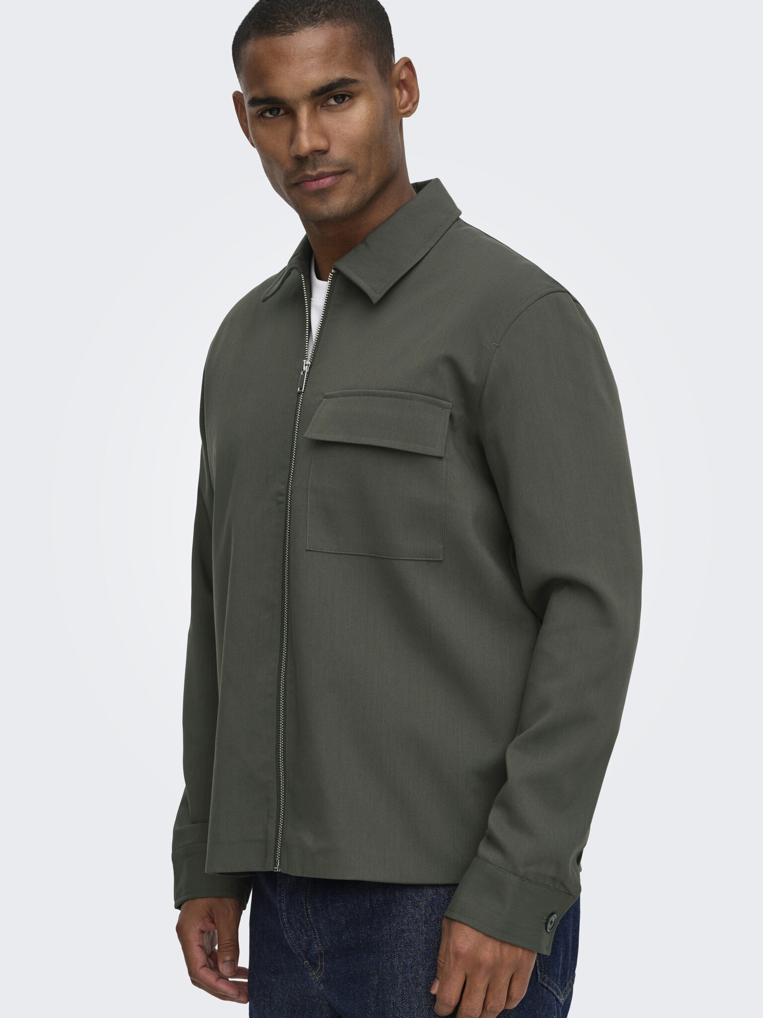ONSWILL REG 0292 ZIP OVERSHIRT NOOS