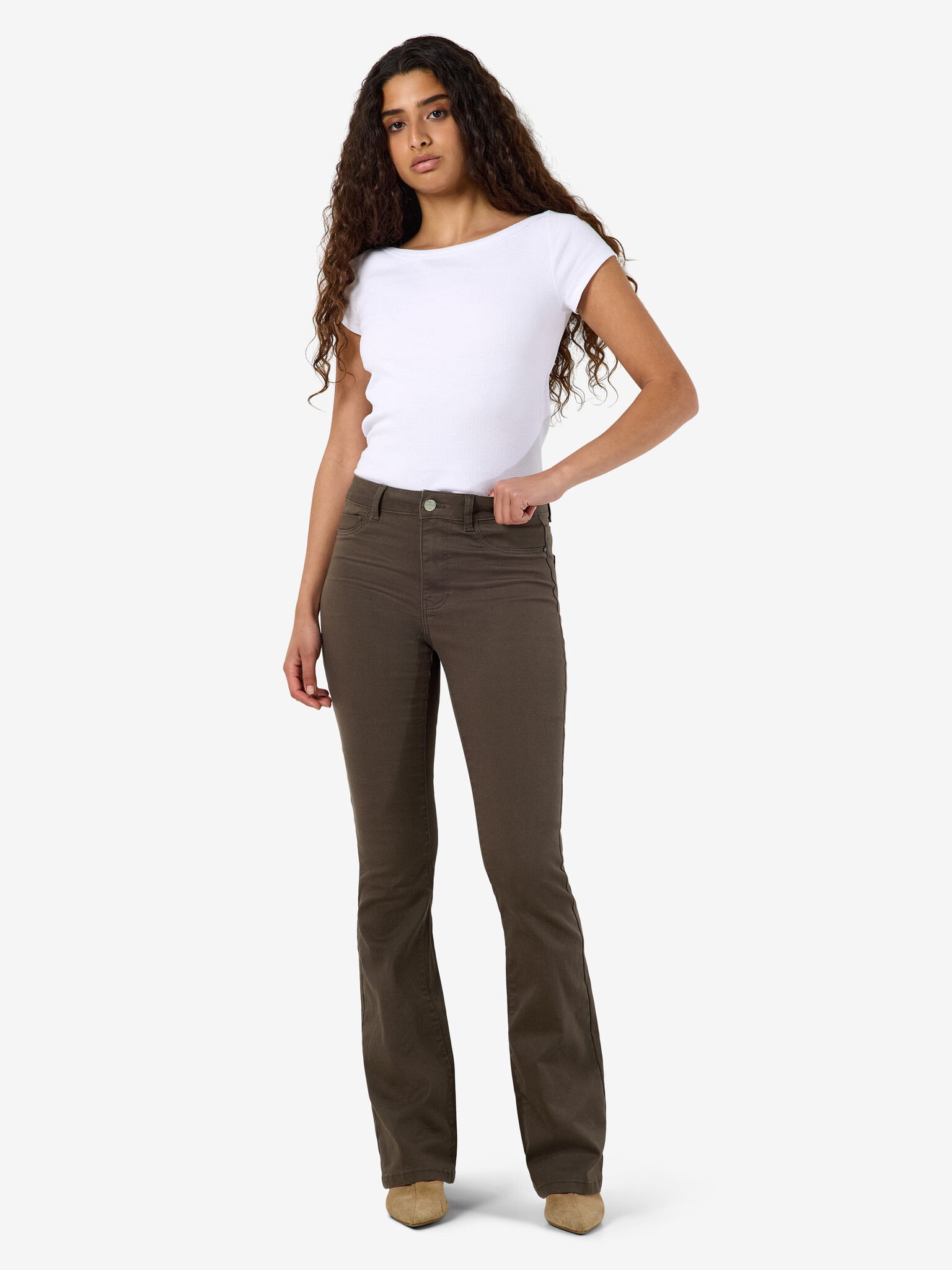 NMSALLIE HW SK FLARED COLOR BOX NOOS (CHOCOLATE BROWN)