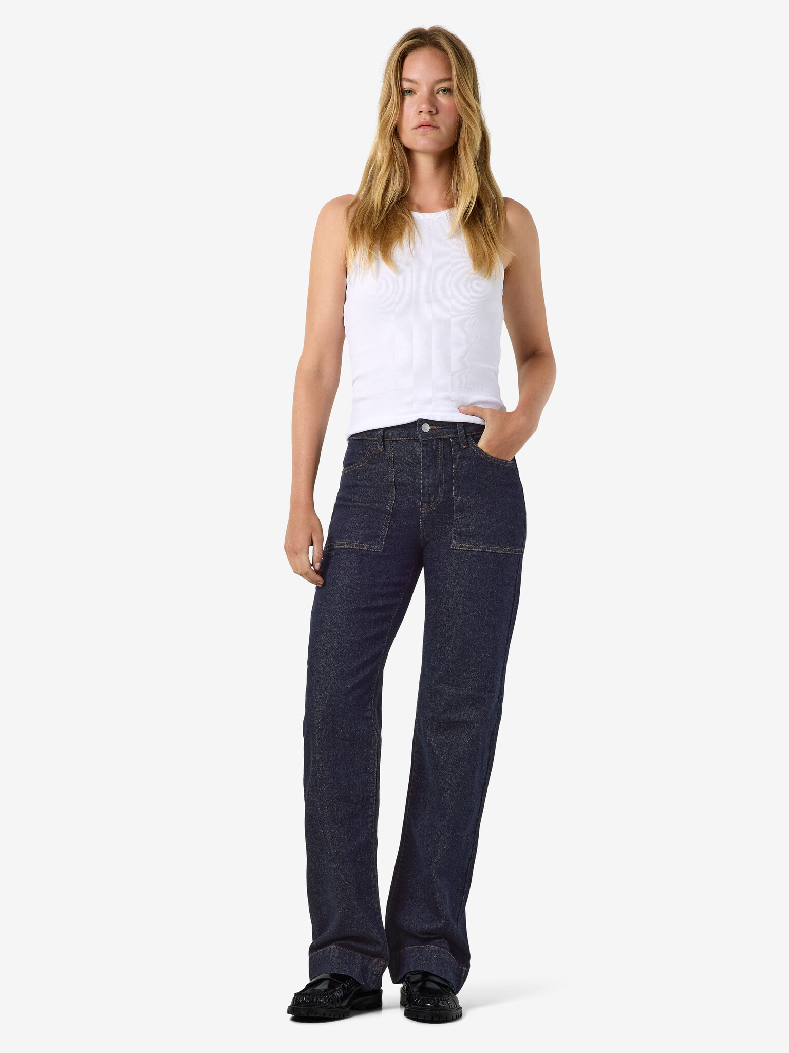 NMYOLANDA MW WIDE STR PCK (DARK BLUE DENIM)