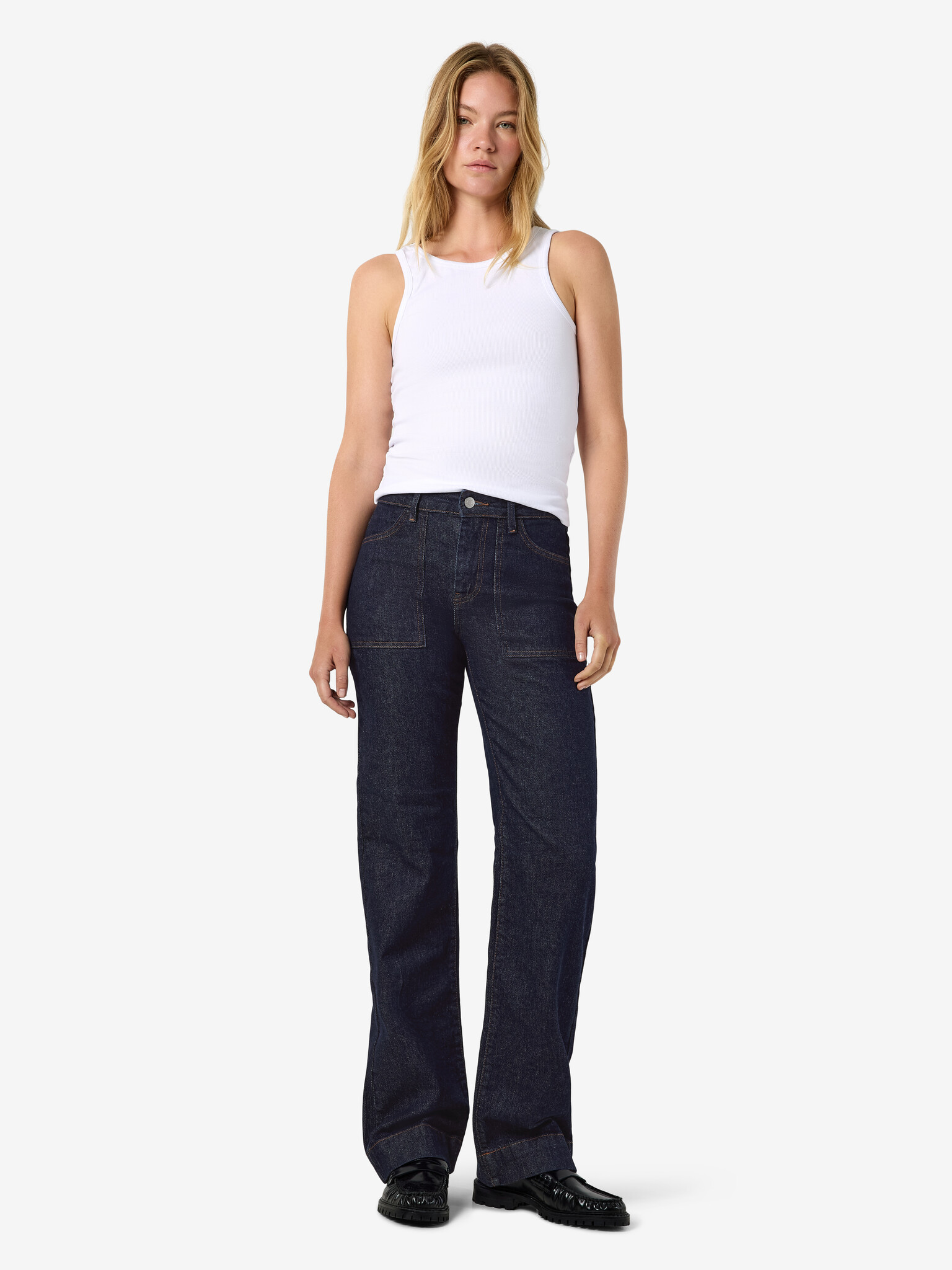 NMYOLANDA MW WIDE STR PCK (DARK BLUE DENIM)
