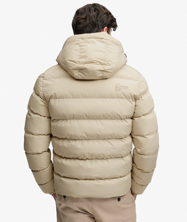 HOODED SPORTS PUFFER JACKET (Climbing Chawk)
