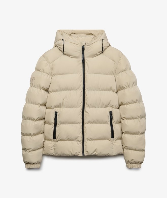 HOODED SPORTS PUFFER JACKET (Climbing Chawk)