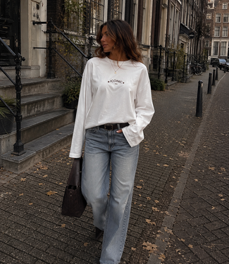 ICONIC STAR Longsleeve Shirt (White/Brown)