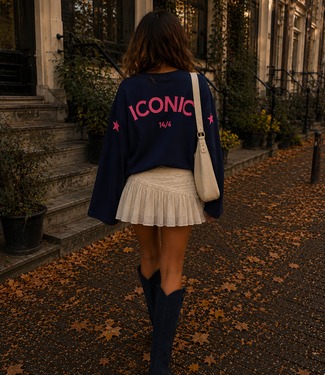 ICONIC STAR Longsleeve Shirt (Navy/Neon Pink)
