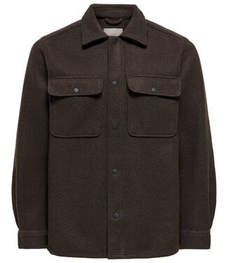 Only & Sons ONSASH OVR WOOLEN LOOK PKT LS SHIRT NOOS (DEMITASSE/MELANGE)