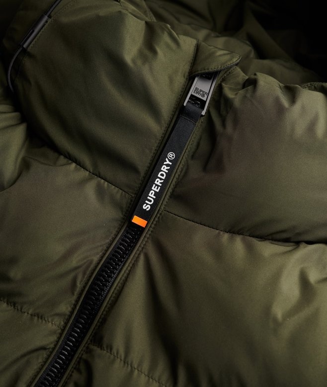 HOODED SPORTS PUFFER JACKET ARMY KHAKI