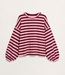 CAMILA Oversized Stripes Sweater (Bordeau/Light Pink)