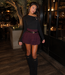 SERENA Skirt & Belt (Aubergine)