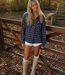 RUBY Glitter Check Shirt (Navy)
