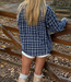 RUBY Glitter Check Shirt (Navy)