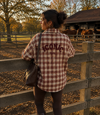 ICONIC Club Oversized Check Shirt (Bordeau)