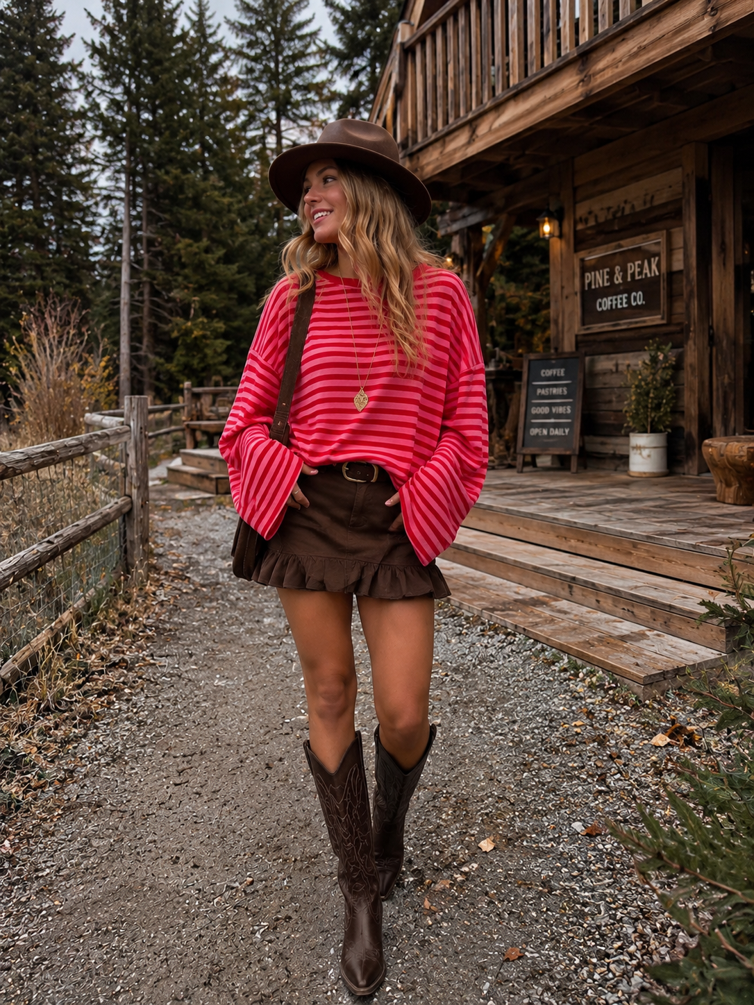 ESMEE Stripes LS Shirt (Pink/Red)