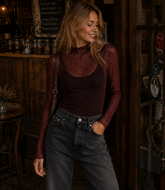 MARIGOLD Polka Dot Top (Bordeau)