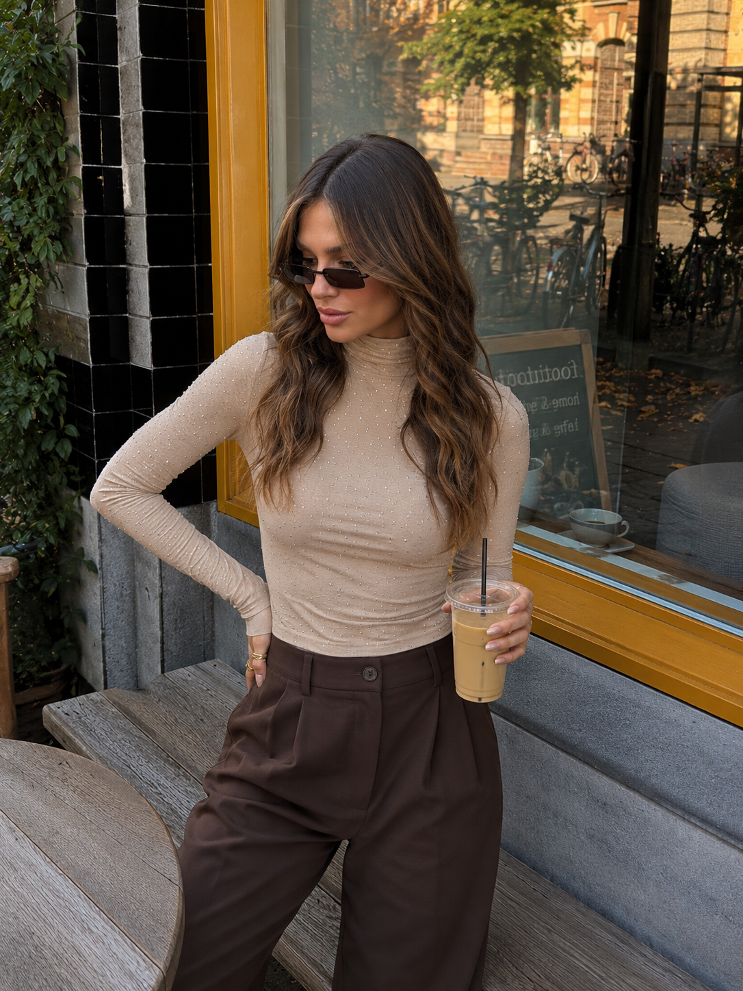 KIRA GLITTER Longsleeve (Beige)
