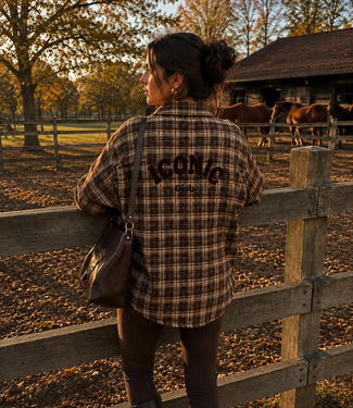 ICONIC Club Oversized Check Shirt (Brown)