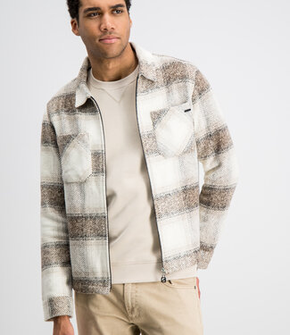 Gabbiano 4267432 GLENN Check Flanel Zip Overshirt (673 Coastal Sand)