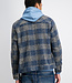4267433 MORAR Check Trucker Overshirt (671 Mystic Blue)