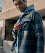 4267433 MORAR Check Trucker Overshirt (671 Mystic Blue)