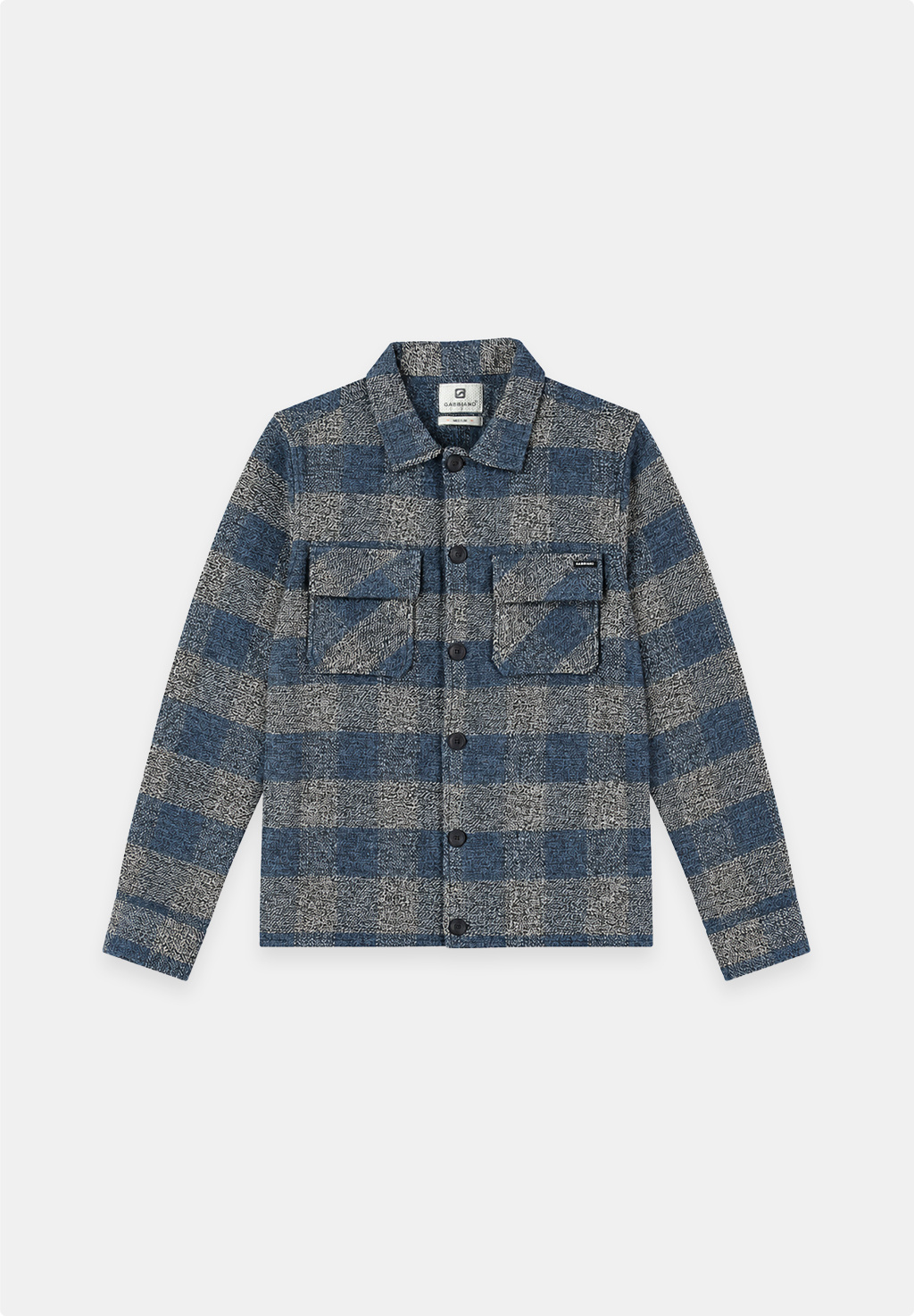 4267433 MORAR Check Trucker Overshirt (671 Mystic Blue)