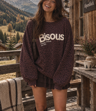BISOUS LEOPARD Sweater (Dark Brown)