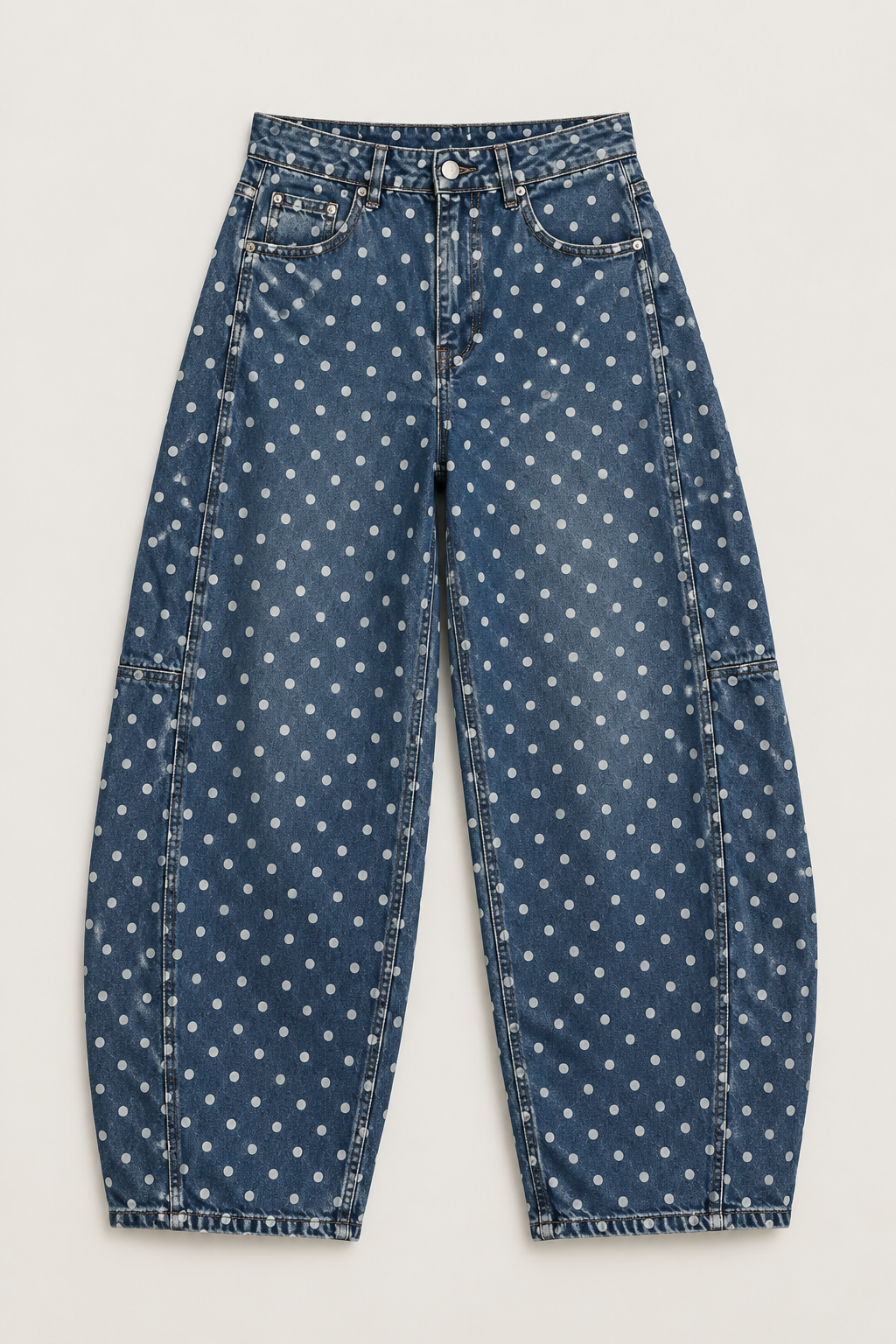 MABEL Polka Dots Ballon Fit (Blue Denim)