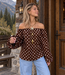 GIGI Long Sleeve Top Polkadots (Brown/White)