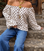 GIGI Long Sleeve Top Polkadots (White/Brown)