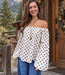 GIGI Long Sleeve Top Polkadots (White/Brown)
