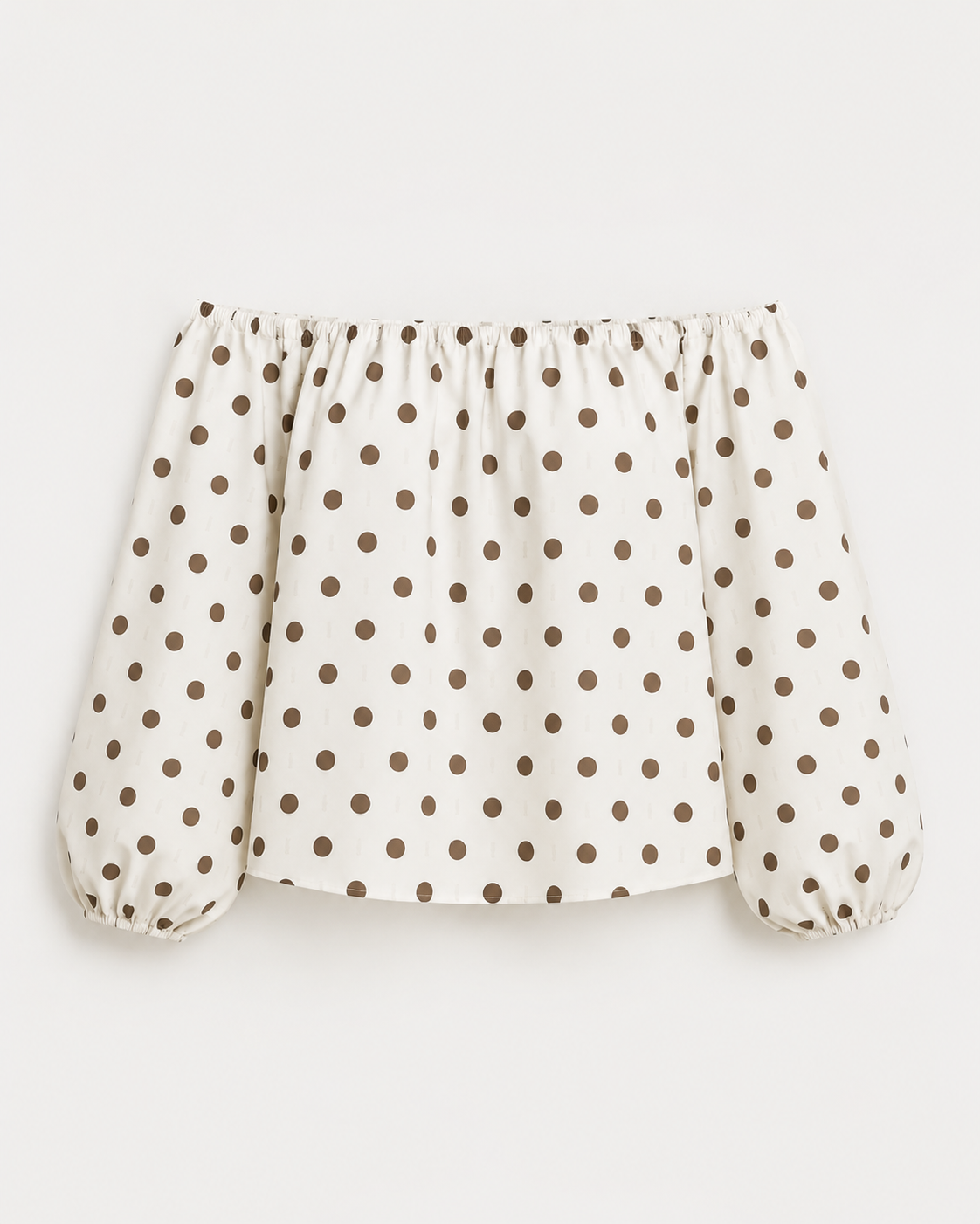 GIGI Long Sleeve Top Polkadots (White/Brown)