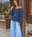 GIGI Long Sleeve Top Polkadots (Navy/White)