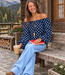 GIGI Long Sleeve Top Polkadots (Navy/White)