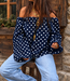 GIGI Long Sleeve Top Polkadots (Navy/White)