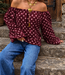 GIGI Long Sleeve Top Polkadots (Bordeau/Pink)