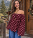 GIGI Long Sleeve Top Polkadots (Bordeau/Pink)