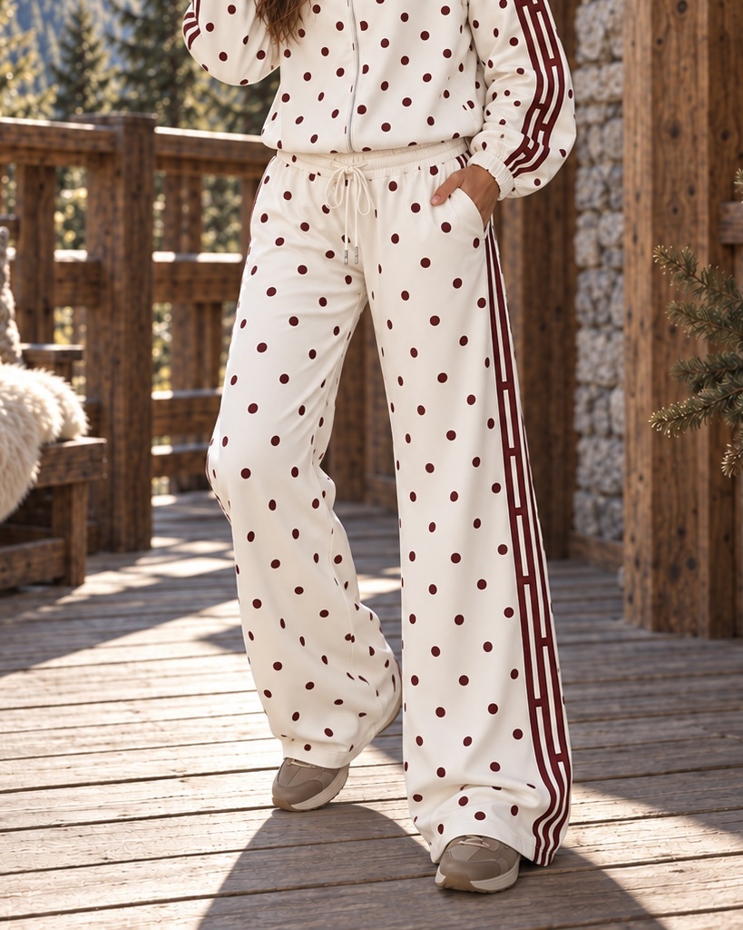 POPO Polka Dots Pants (Bordeau/Cream)
