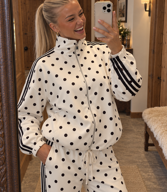 POPO Polka Dots Zip Jacket (White/Black)