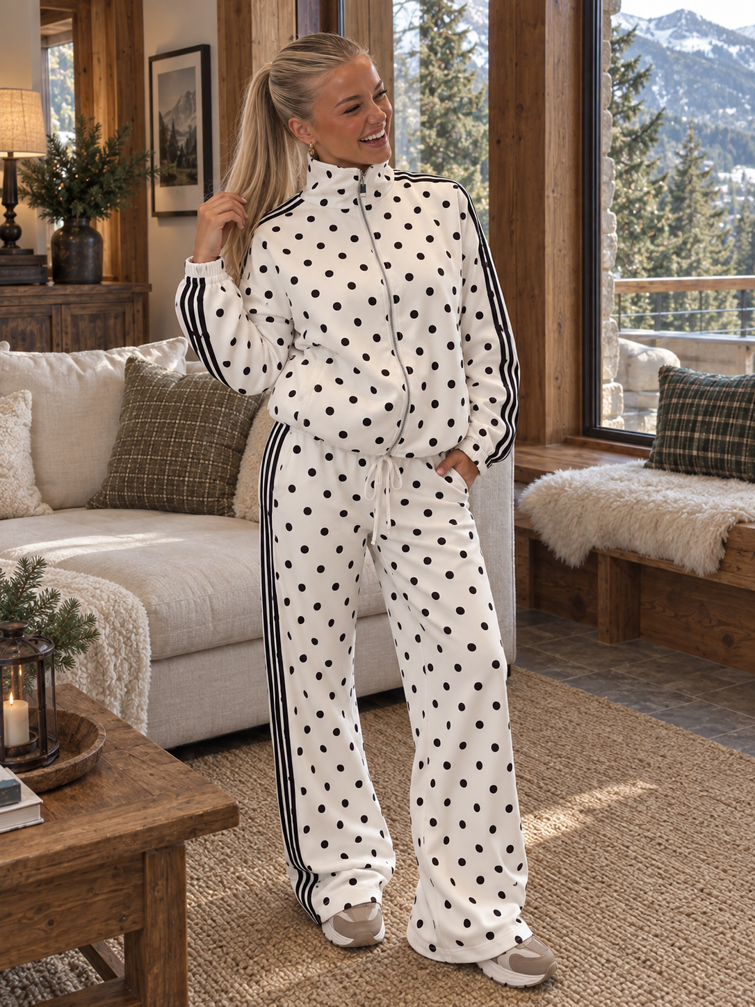 POPO Polka Dots Pants (White/Black)