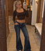 KRISSY Low Waist Flare Jeans (Medium Blue Denim)
