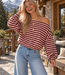 FLORE Stripes Sweatshirt (Pink/Brown)