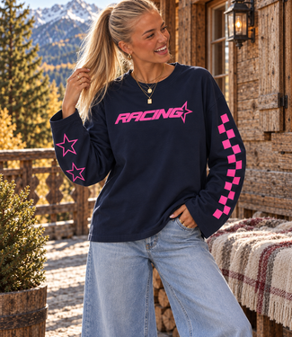 RACING Longsleeve (Navy/Neon Pink)