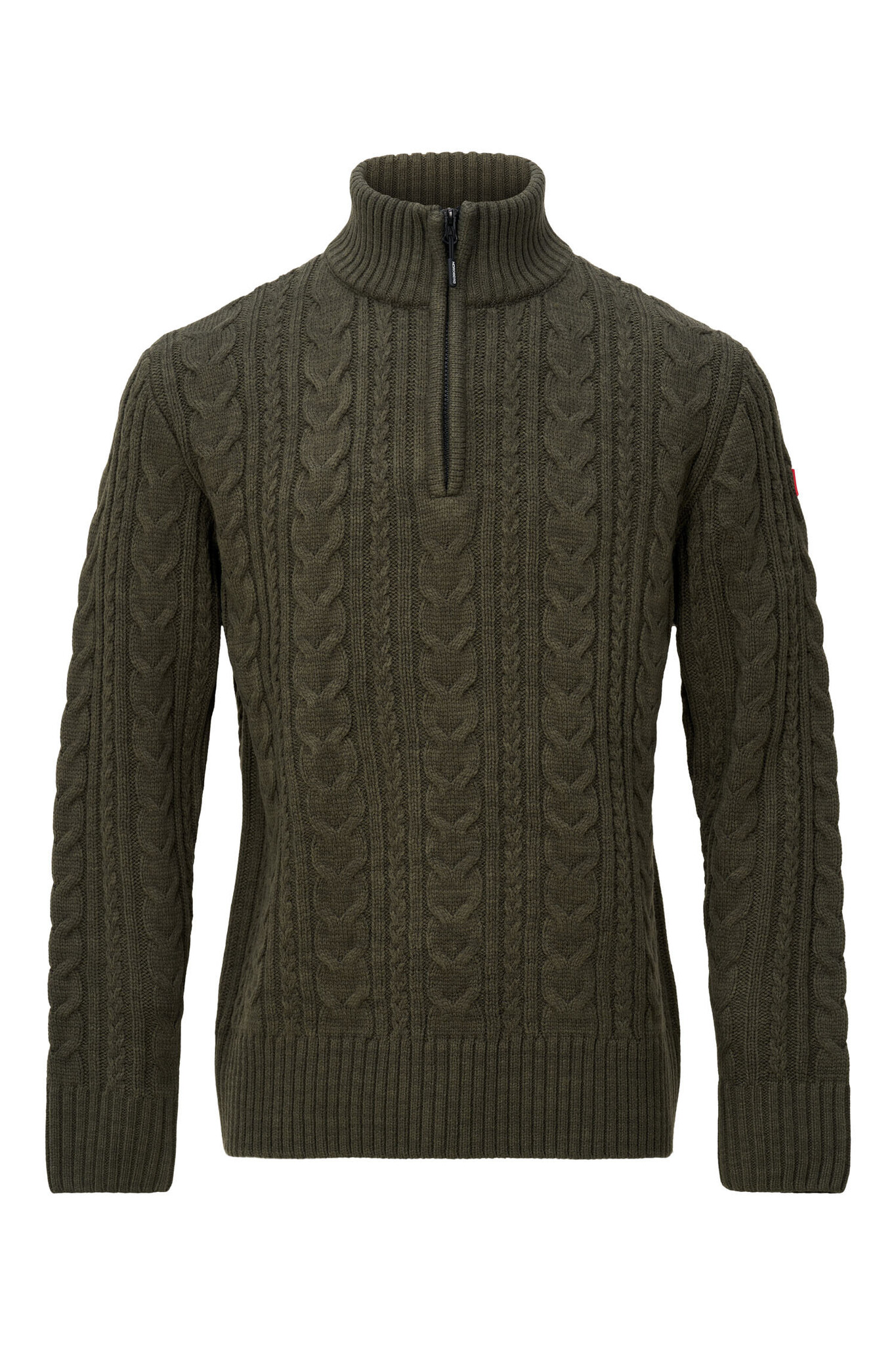 KOL Men's 1/2 Zip Cable Sweater (ARMY)