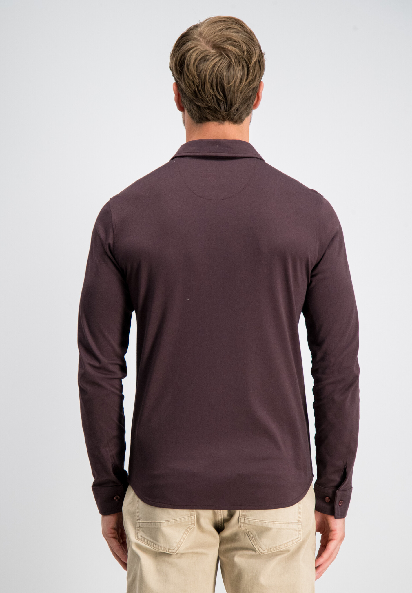 3367340 TONE-S JERSEY OVERHEMD LS (BURNT BORDEAUX)