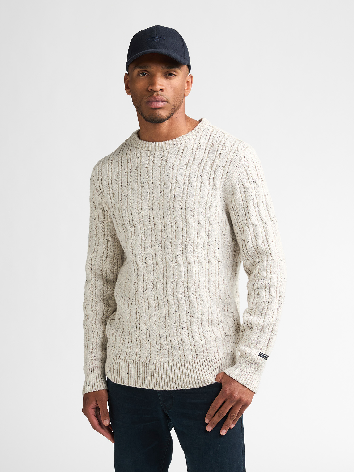 M-3060-KWR237 Men Knit Pullover (0009 Cream)