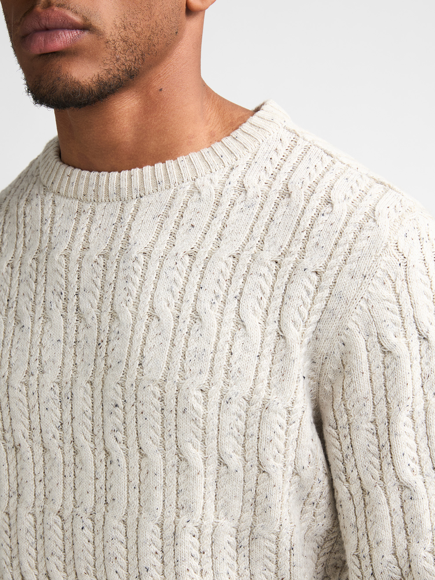 M-3060-KWR237 Men Knit Pullover (0009 Cream)