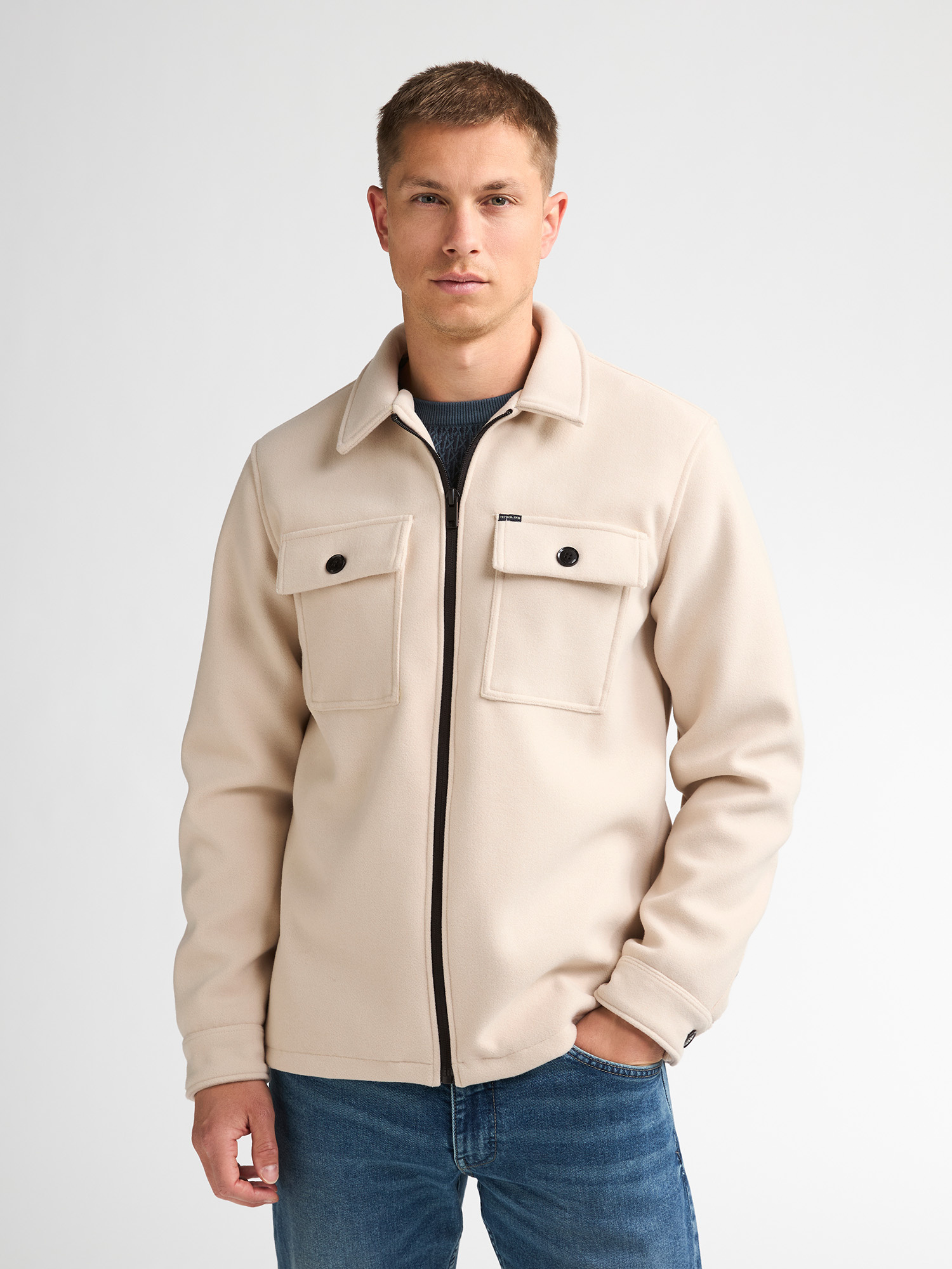 M-3060-SIL418 Men Overshirt (0113 Beige)