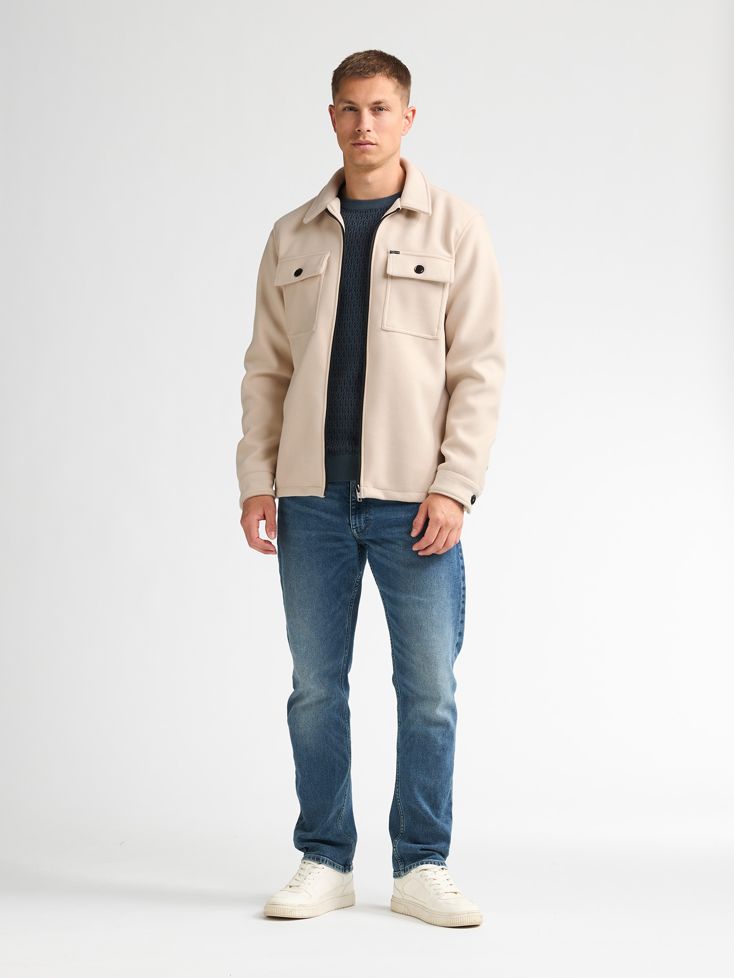 M-3060-SIL418 Men Overshirt (0113 Beige)