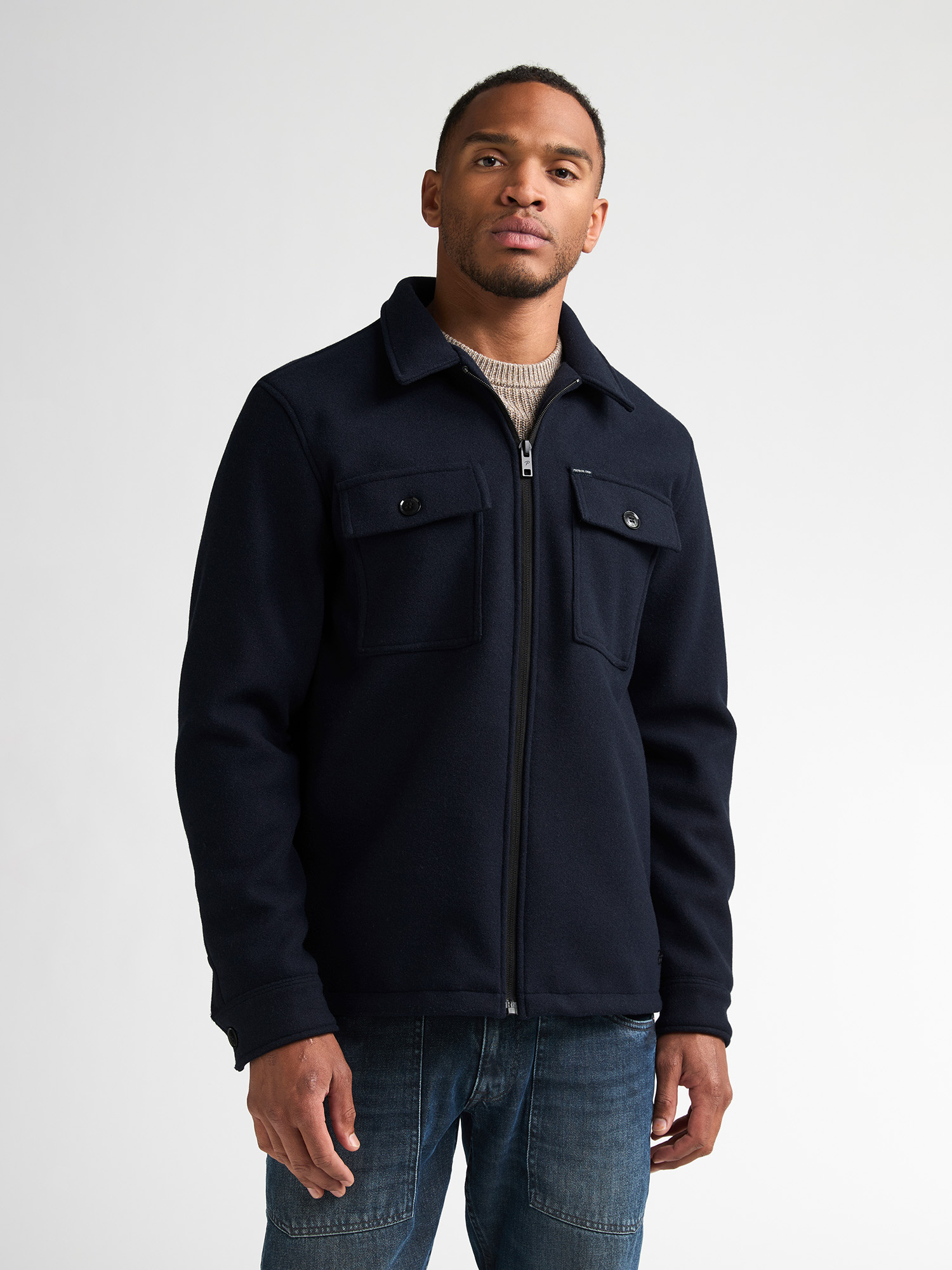 M-3060-SIL418 Men Overshirt (5092 Navy)