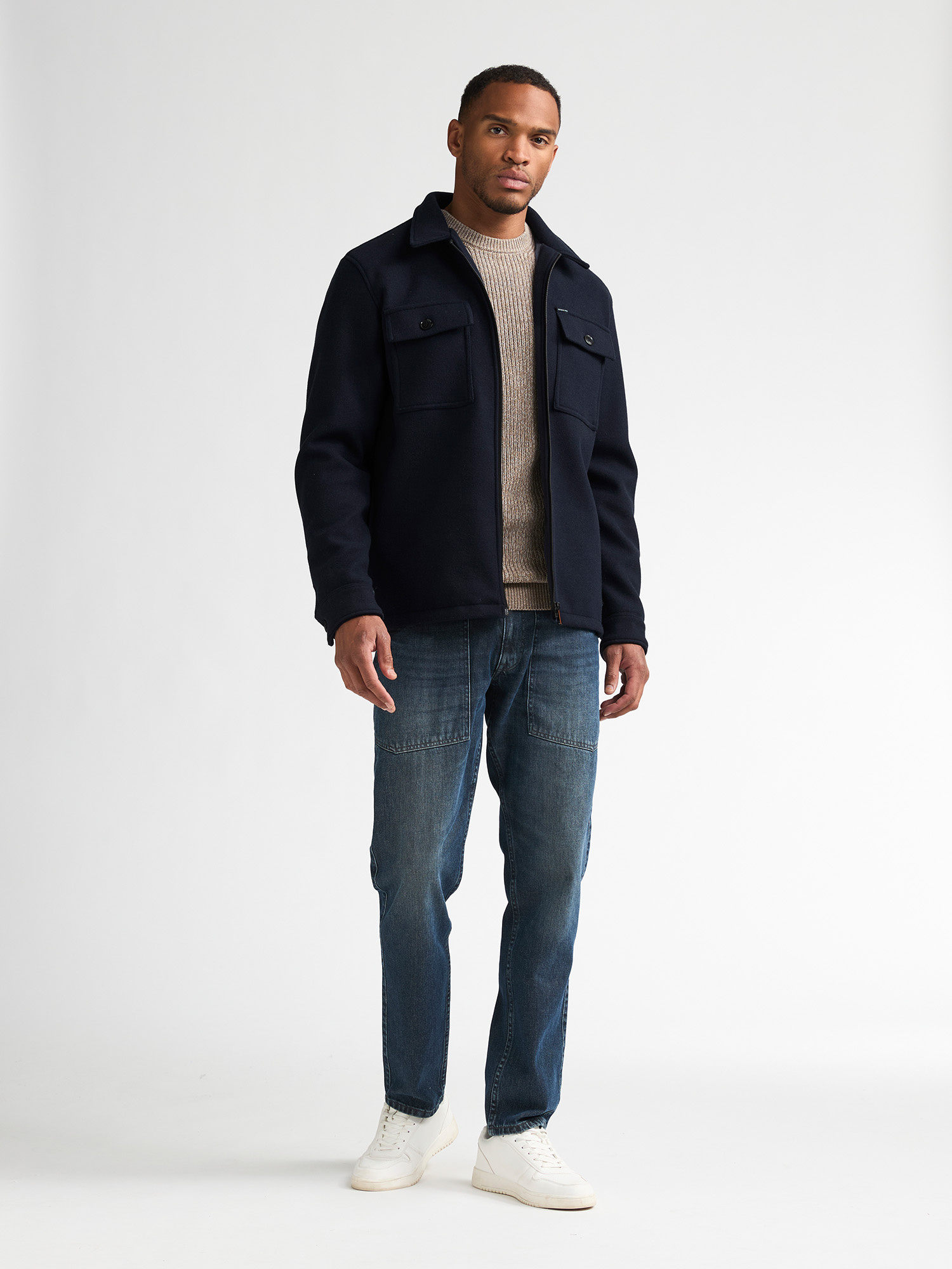 M-3060-SIL418 Men Overshirt (5092 Navy)