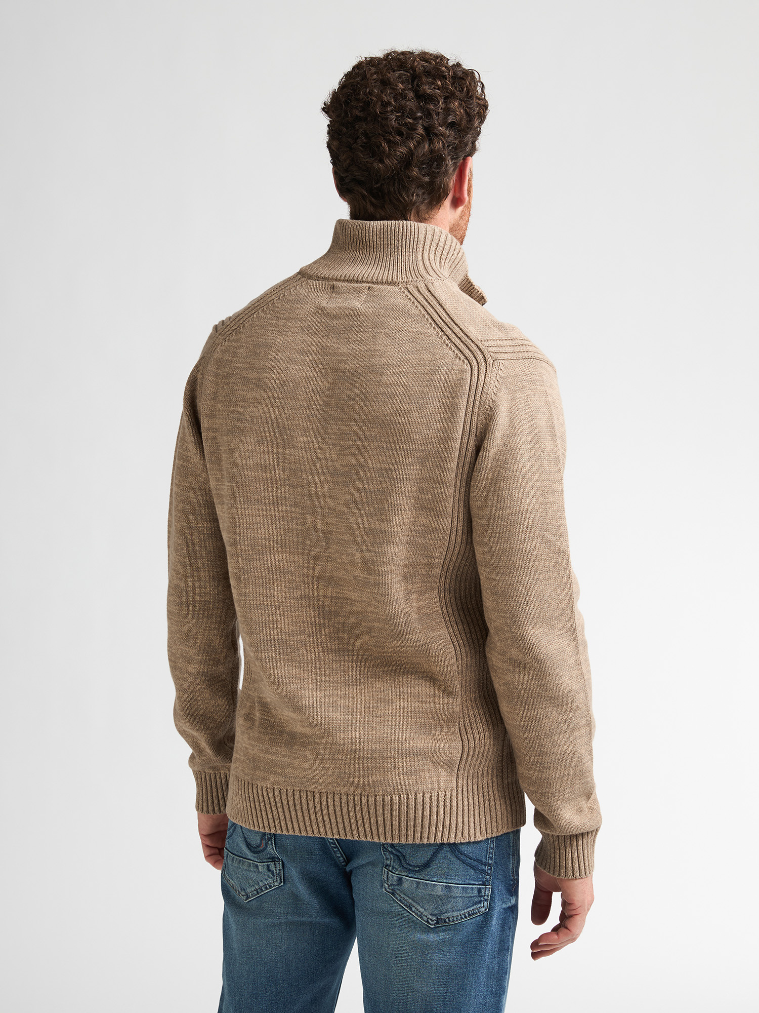 M-ROS-KWC206 Men Knit Neck Pullover (7140 Sand)